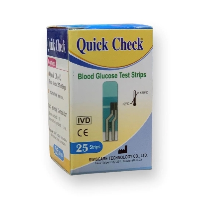 Picture of Quick Check Blood Glucose Monitor Test Strips/Diabetics Machine Test Strips/Glucometer Strip - 25 pcs