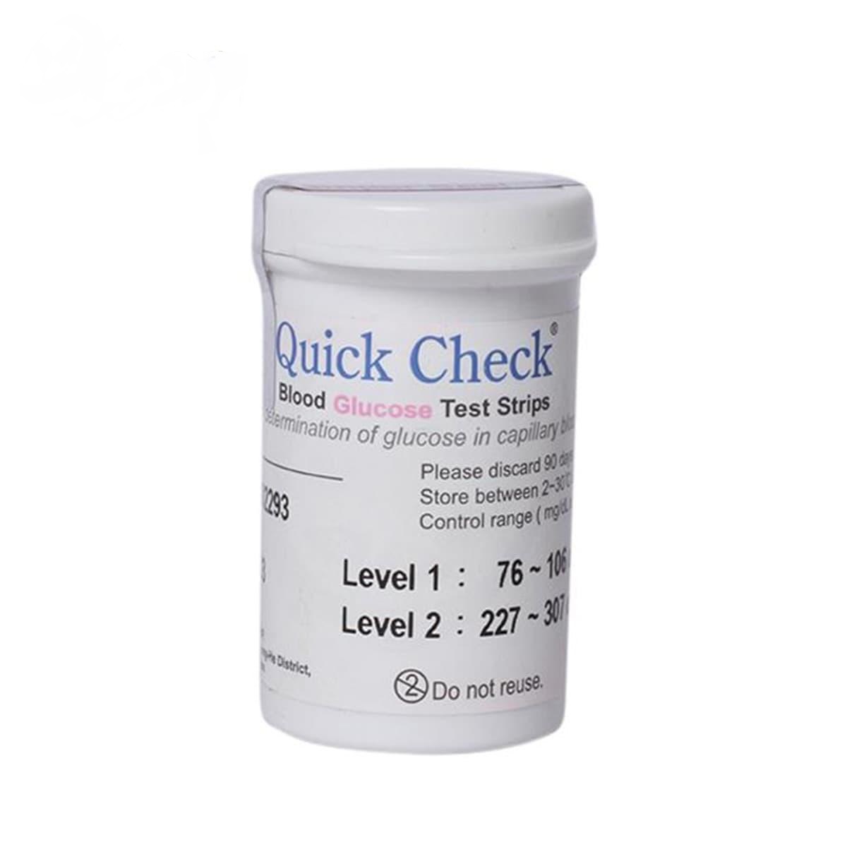 Picture of Quick Check Blood Glucose Monitor Test Strips/Diabetics Machine Test Strips/Glucometer Strip - 25 pcs