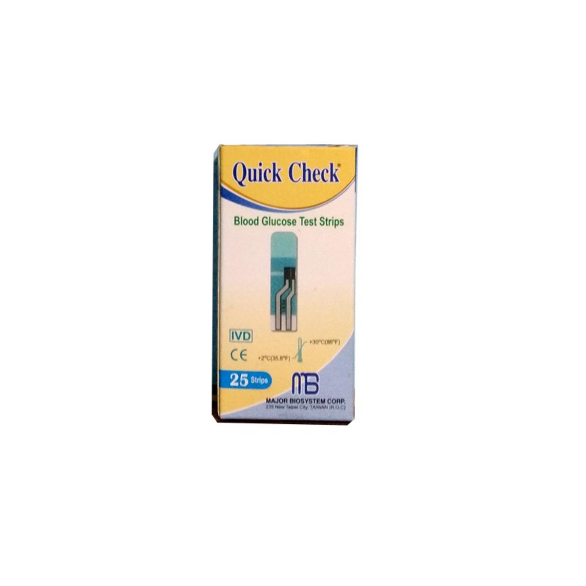 Picture of Quick Check Blood Glucose Monitor Test Strips/Diabetics Machine Test Strips/Glucometer Strip - 25 pcs