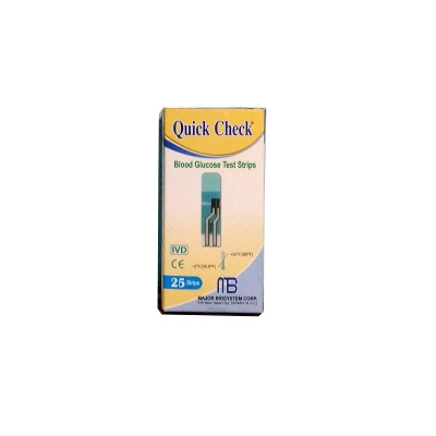 Picture of Quick Check Blood Glucose Monitor Test Strips/Diabetics Machine Test Strips/Glucometer Strip - 25 pcs
