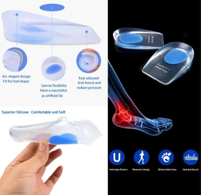 Picture of Gel Heel Cup Pads - 1 Pair for Comfort and Support Silicon Heel Pad Foot Care