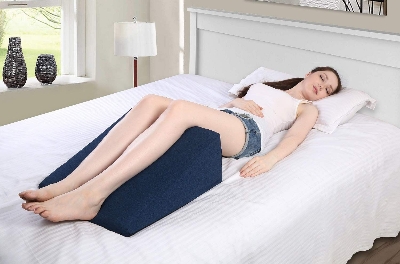 Picture of Wedge Pillow Foam | 2 Years Warranty | Orthopedic Wedge Cushion for Back Support, Sleeping, Leg Elevator, Pregnancy, GERD, Anti Snoring (Dark Grey, 18 x 17.5 x 11 Inch) Bed Wedge Pillow for Acid Reflux for Sleeping Medical Grade Sponge Washable
