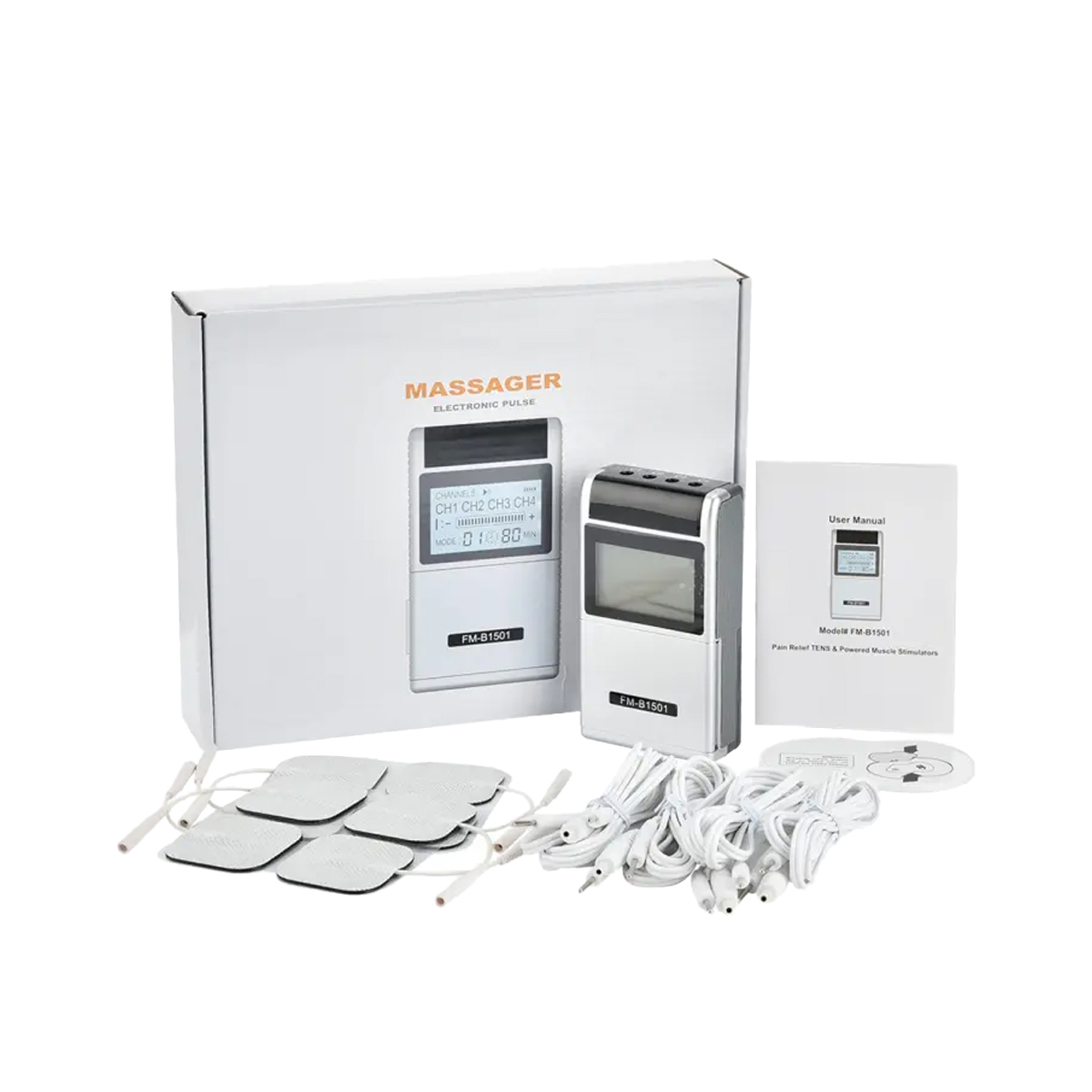 Picture of Tens Ems Muscle Steamulator 15 Mode 4 Output 8 Pad Pain Relief Electric Pulse Impulse Massure Machine Machine Machine Electrotherapy Machine