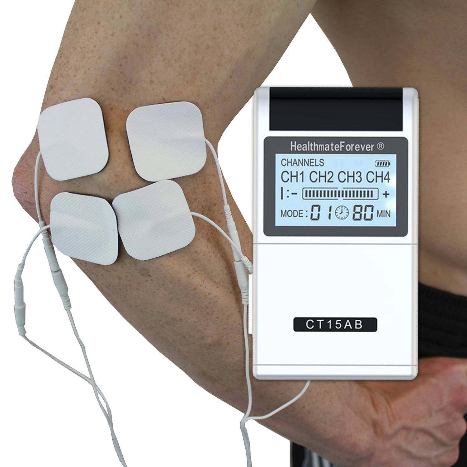 Picture of Tens Ems Muscle Steamulator 15 Mode 4 Output 8 Pad Pain Relief Electric Pulse Impulse Massure Machine Machine Machine Electrotherapy Machine