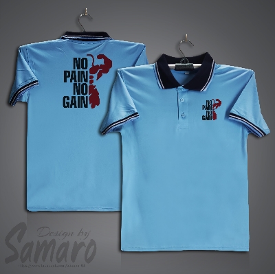 Picture of No Pain No Gain Short Sleeve Polo Jersey For Men - PP Micro Polo T Shirt For Men - Polo Jersey