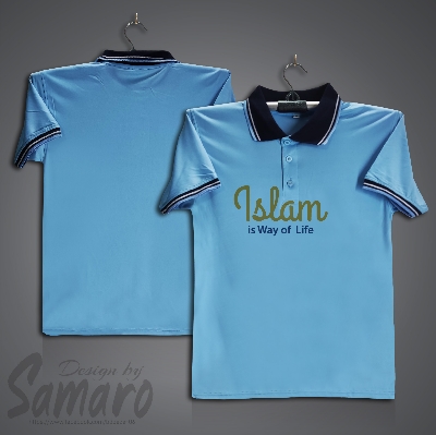 Picture of Islam is Way of Life Short Sleeve Polo Jersey For Men - PP Micro Polo T Shirt For Men - Islamic Polo Jersey