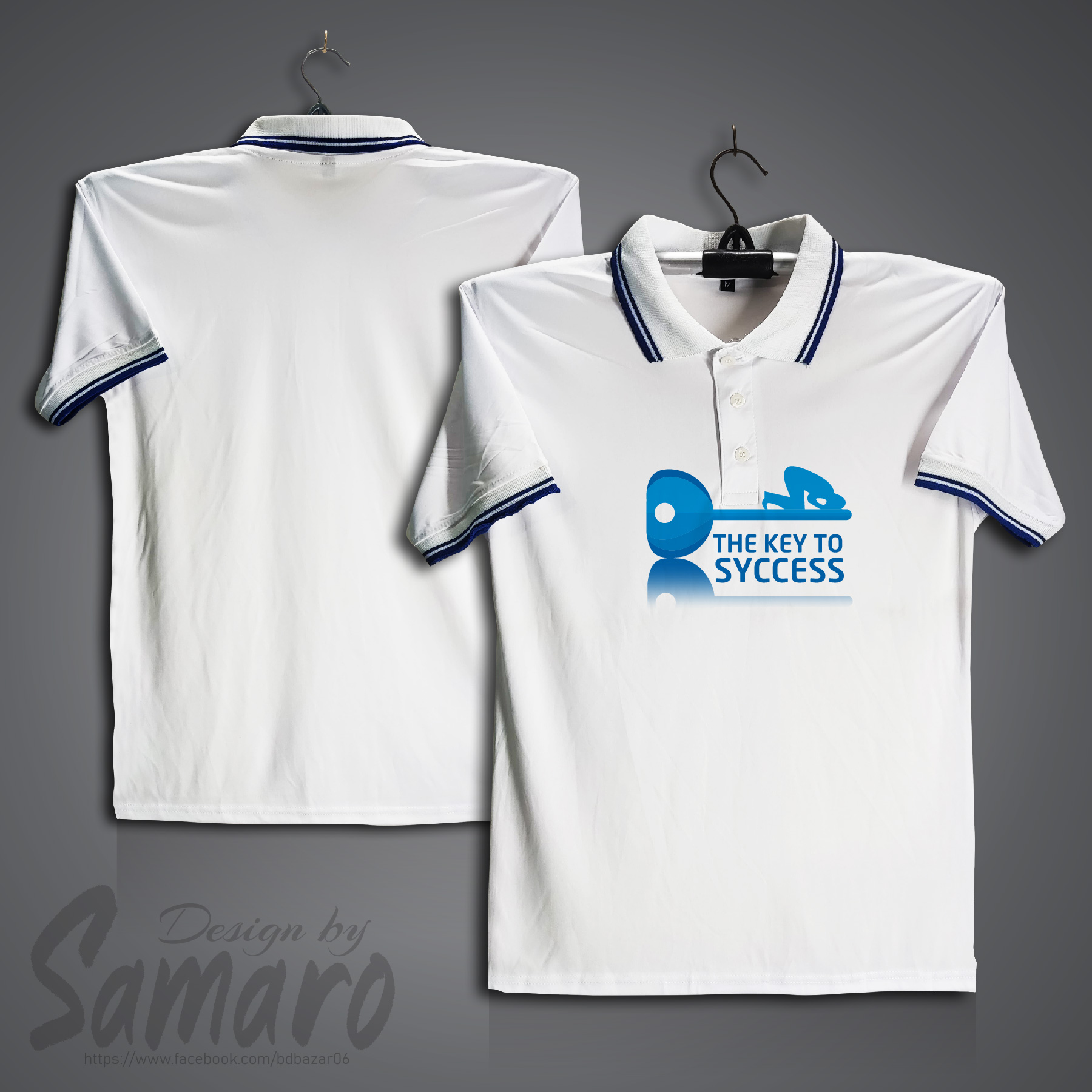 Picture of The Key to Syccess Short Sleeve Polo Jersey For Men - PP Micro Polo T Shirt For Men - Islamic Polo Jersey