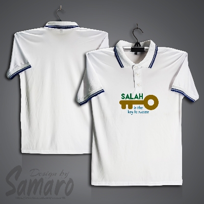 Picture of Salah is the key to Success Short Sleeve Polo Jersey For Men - PP Micro Polo T Shirt For Men - Islamic Polo Jersey