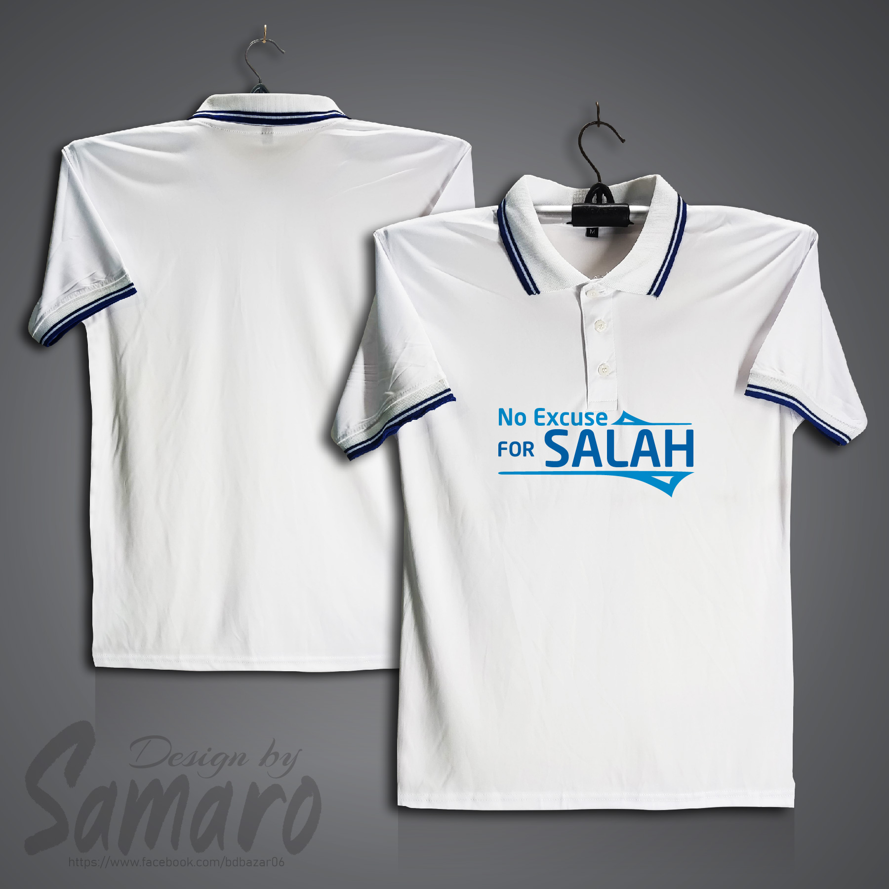 Picture of No Excuse for SALAH Short Sleeve Polo Jersey For Men - PP Micro Polo T Shirt For Men - Islamic Polo Jersey