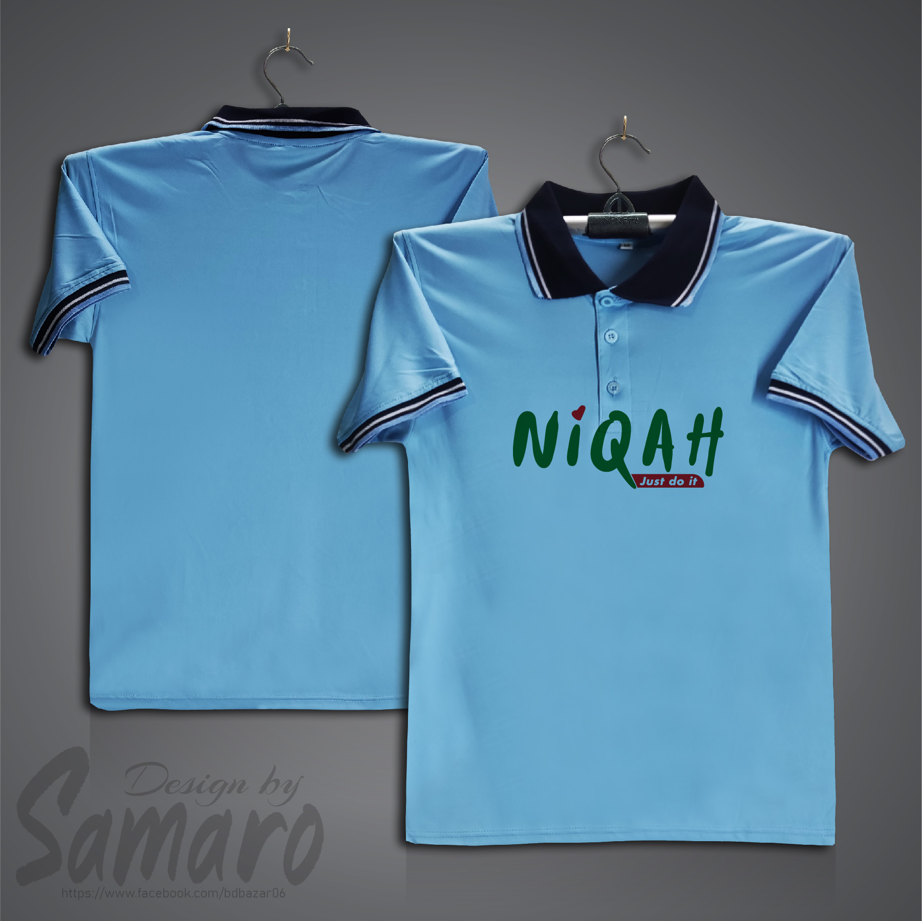 Picture of Niqah Just do it Short Sleeve Polo Jersey For Men - PP Micro Polo T Shirt For Men - Islamic Polo Jersey