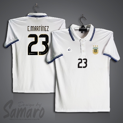 Picture of Argentina Short Sleeve Polo Football Jersey For Men - E. Martinez 23 Polo Jersey - Argentina Jersey