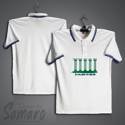 Picture of 5 Pillars of Islam Short Sleeve Polo Jersey For Men - PP Micro Polo T Shirt For Men - Islamic Polo Jersey