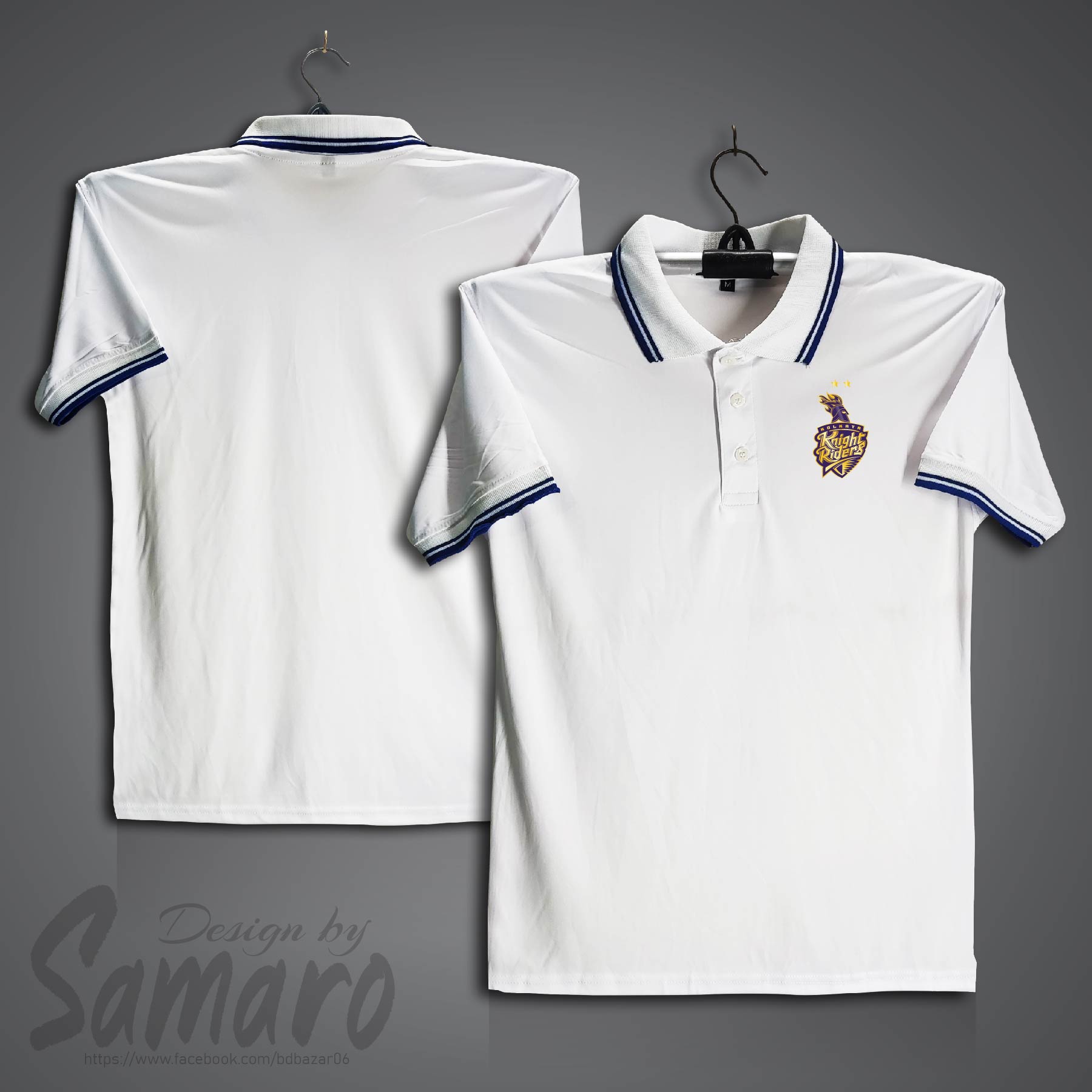 Picture of Kolkata Knight Riders Short Sleeve Polo IPL Cricket Jersey For Men - PP Micro Collar Polo Jersey - KKR Jersey