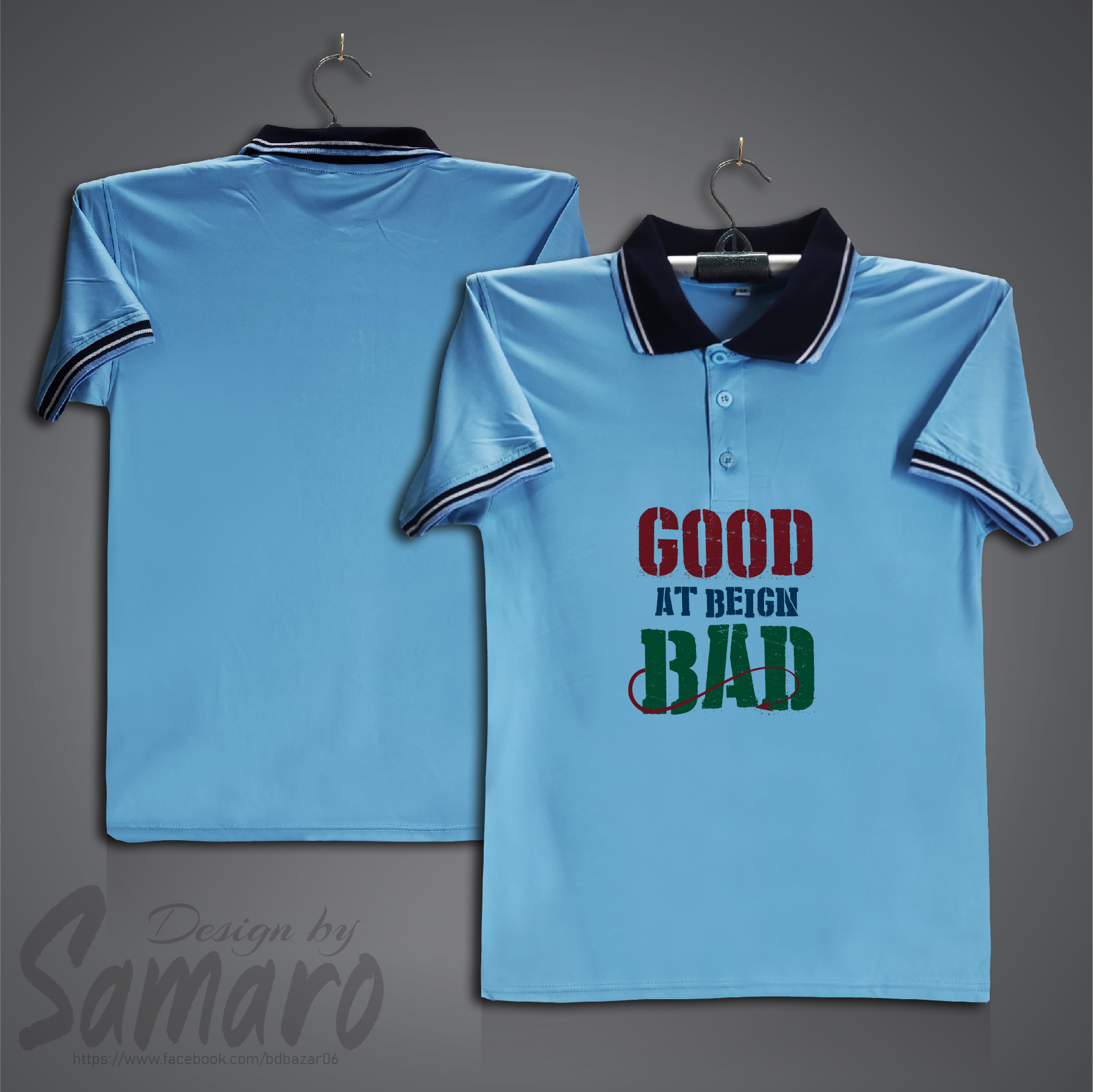 Picture of Good at Being Bad Short Sleeve Polo Jersey For Men - PP Micro Polo T Shirt For Men - Islamic Polo Jersey