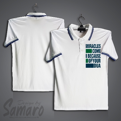 Picture of I Because ofyour Dua Short Sleeve Polo Jersey For Men - PP Micro Polo T Shirt For Men - Islamic Polo Jersey