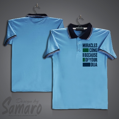 Picture of I Because ofyour Dua Short Sleeve Polo Jersey For Men - PP Micro Polo T Shirt For Men - Islamic Polo Jersey