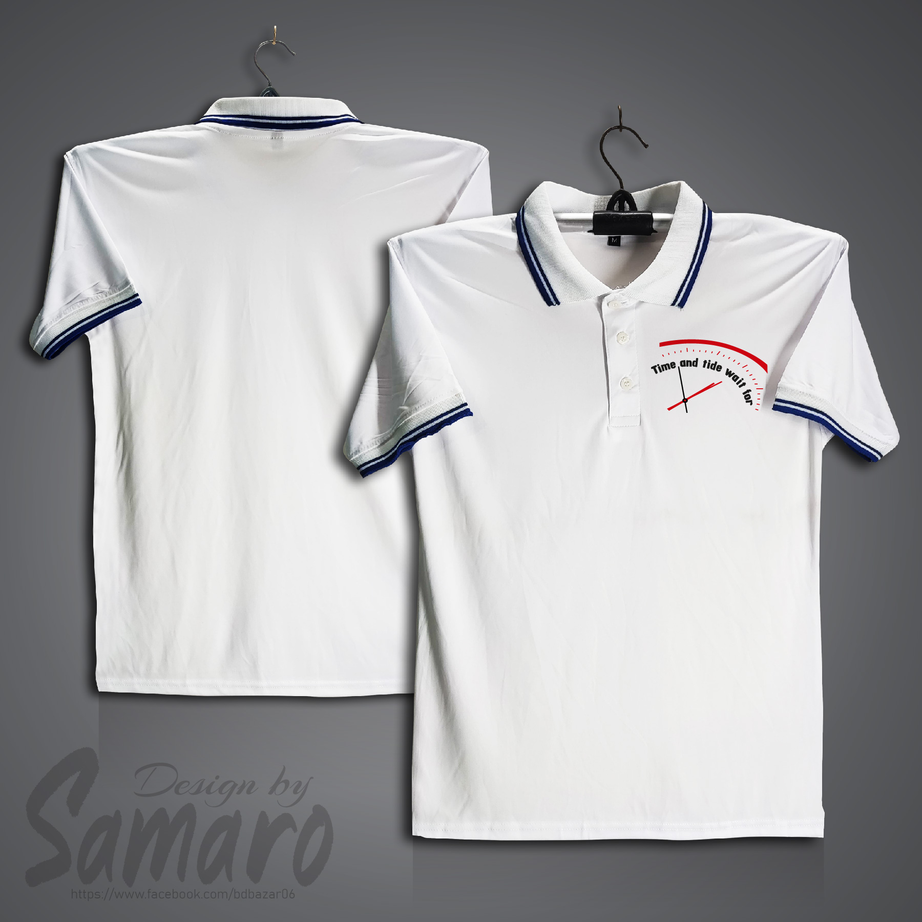 Picture of Time and tide wait for Short Sleeve Polo Jersey For Men - PP Micro Polo T Shirt For Men - Time Polo Jersey
