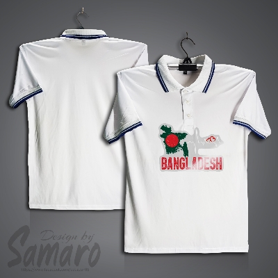Picture of I Love Bangladesh Short Sleeve Polo Jersey For Men - PP Micro Polo T Shirt For Men - Bangladesh Jersey