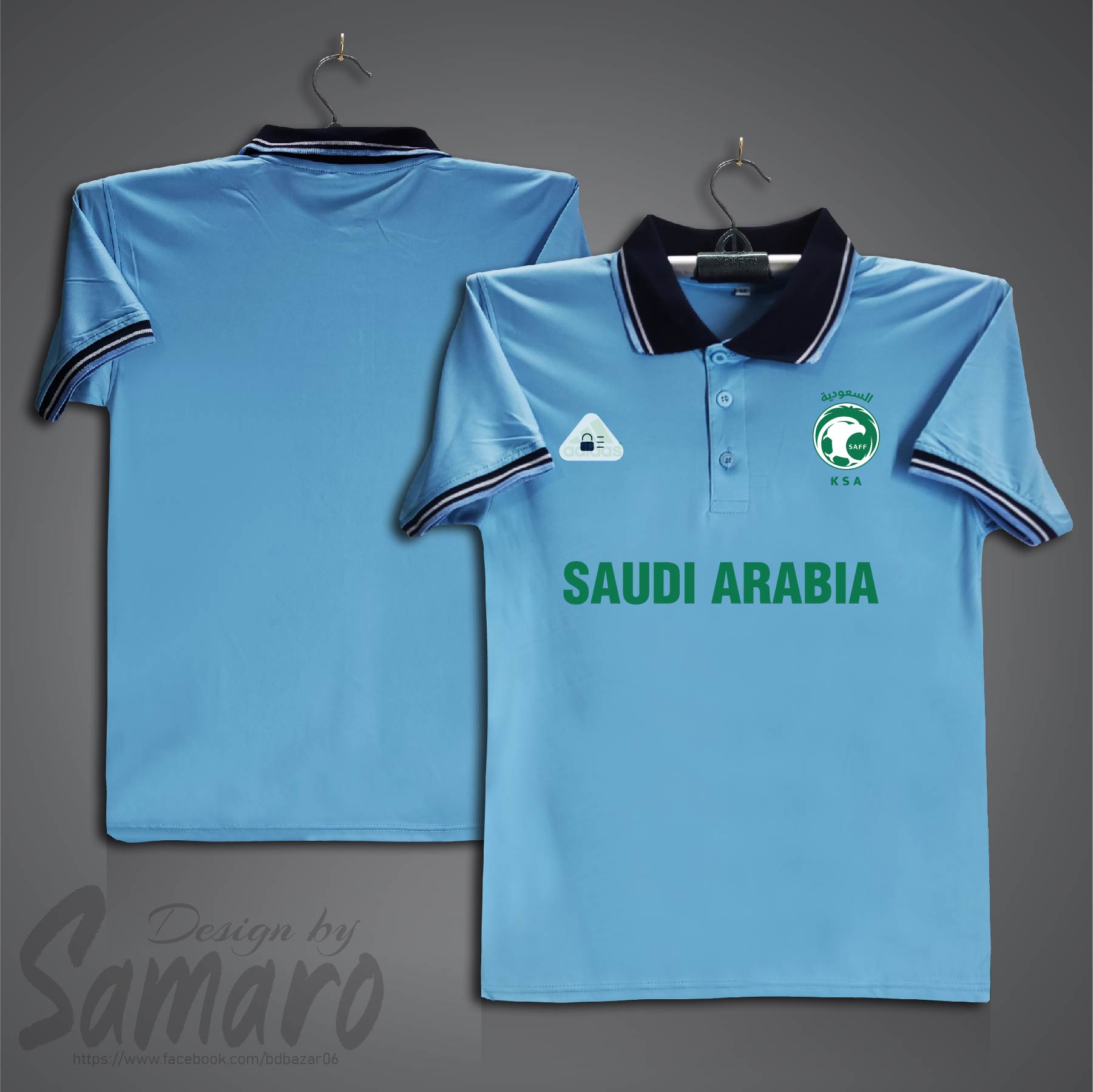 Picture of Saudi Aribia Short Sleeve Polo Football Jersey For Men - PP Micro Collar Polo Jersey - Saudi Jersey