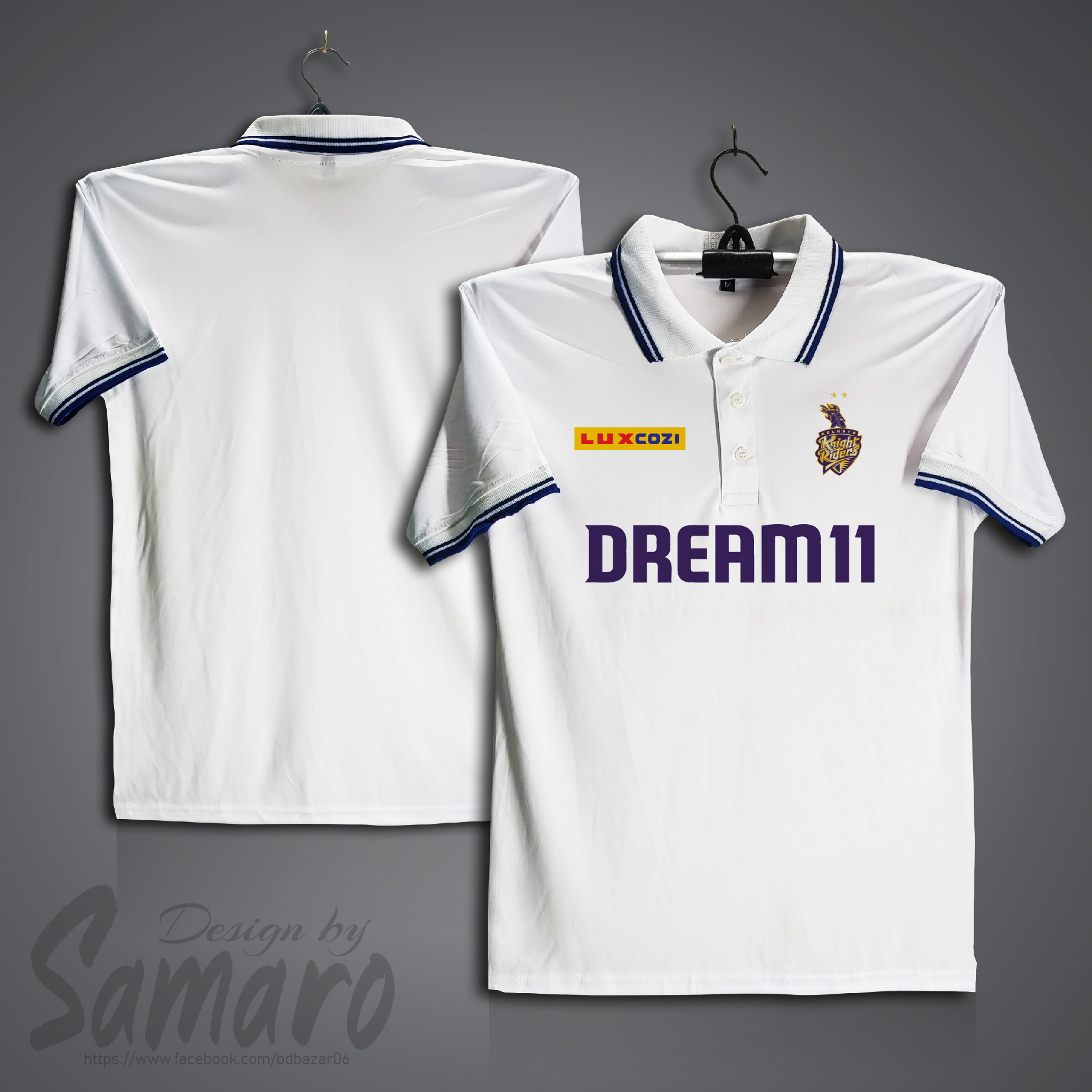 Picture of Kolkata Knight Riders Short Sleeve IPL Polo Cricket Jersey For Men - PP Micro IPL Polo Jersey - KKR IPL Jersey