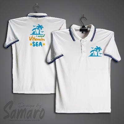 Picture of I Need Vitamin Sea Short Sleeve Polo Jersey For Men - PP Micro Polo T Shirt For Men - Vitamin Sea Polo Jersey