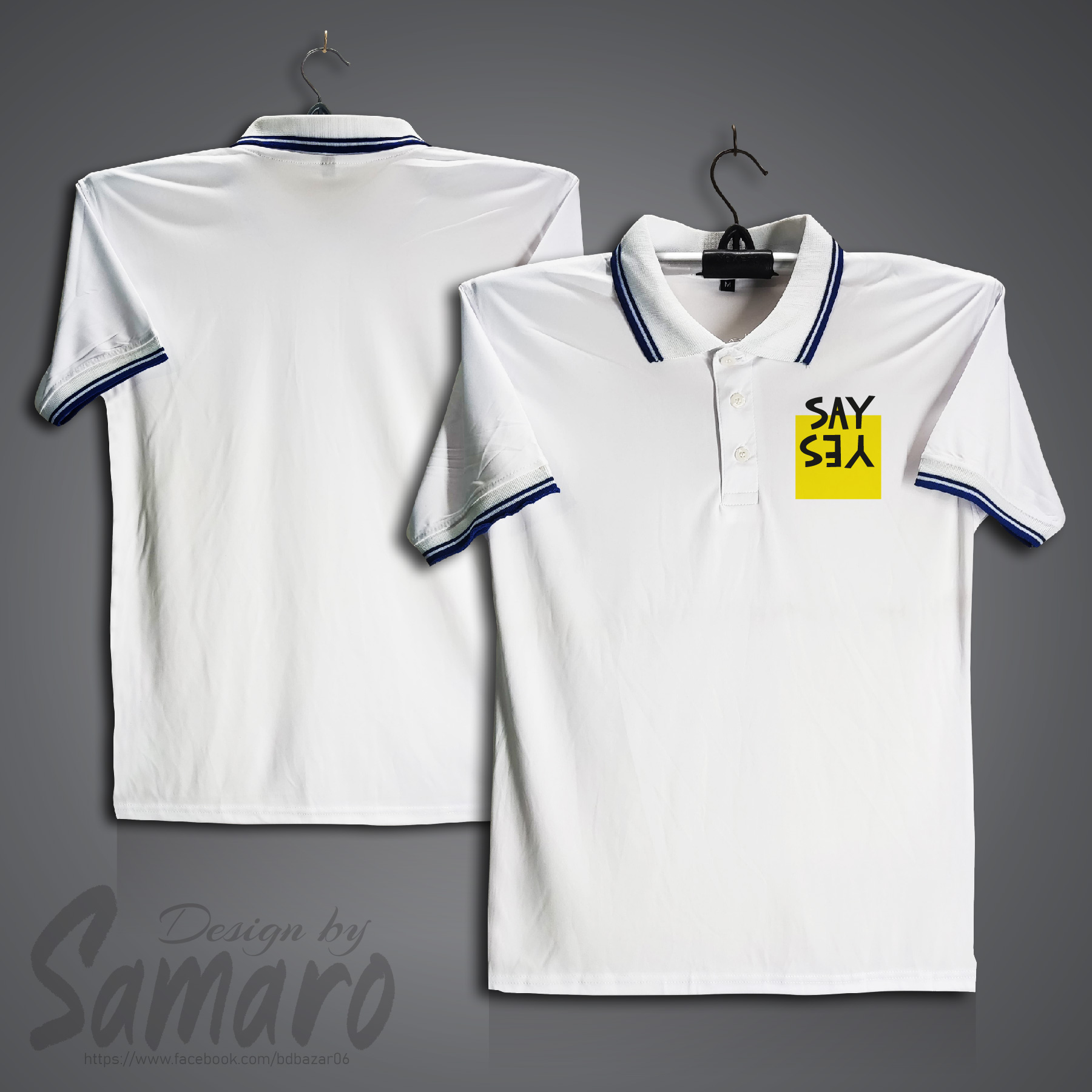 Picture of Say Yes Short Sleeve Polo Jersey For Men - PP Micro Polo T Shirt For Men - Say Yes Polo Jersey