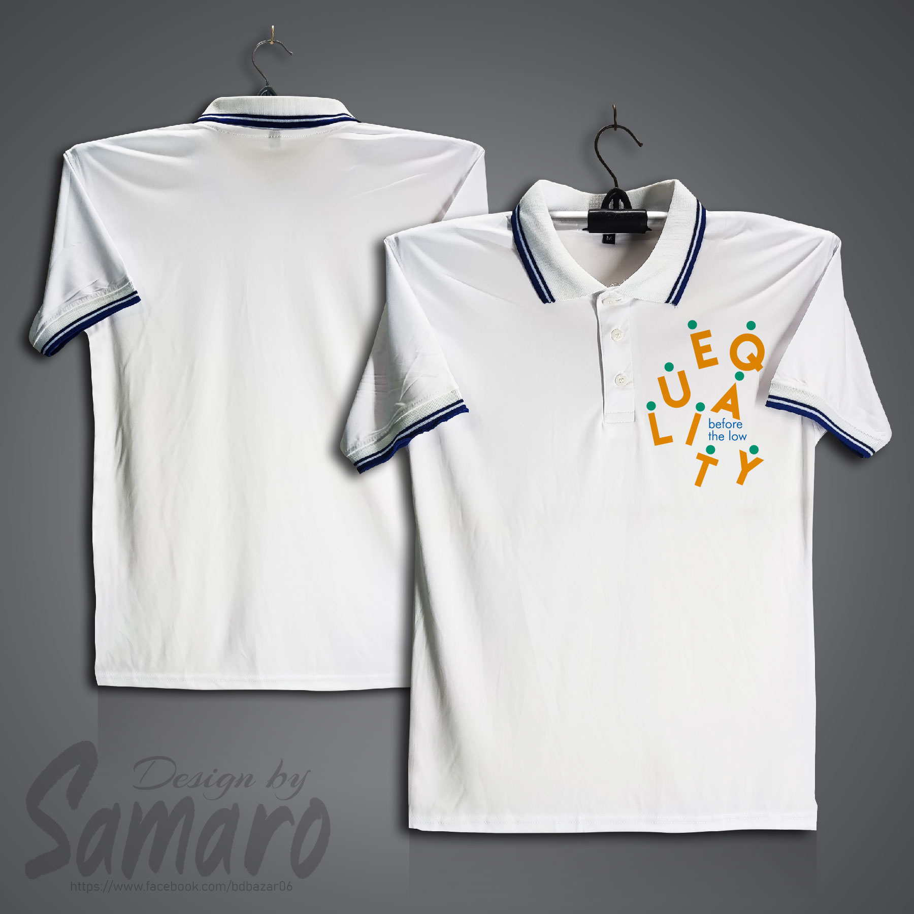Picture of Equality before the Low Short Sleeve Polo Jersey For Men - PP Micro Polo T Shirt For Men - Equality Polo Jersey