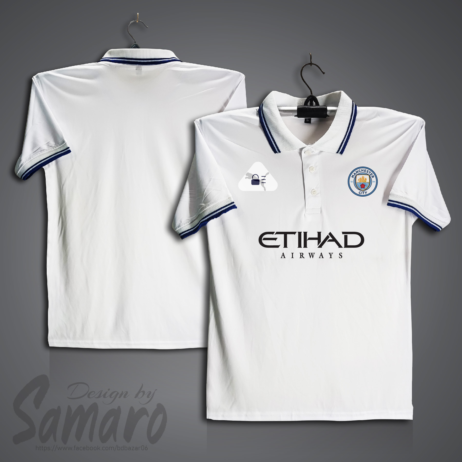 Picture of Manchester City Short Sleeve Polo Football Jersey For Men - PP Micro Collar Polo Jersey - Manchester City Jersey