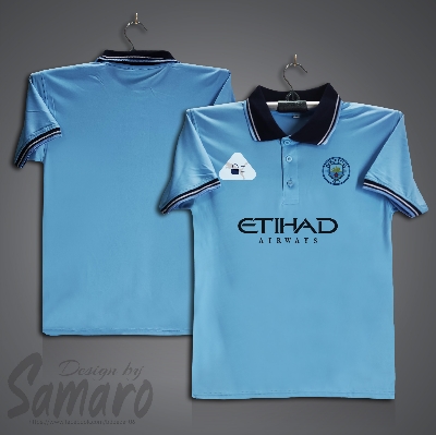 Picture of Manchester City Short Sleeve Polo Football Jersey For Men - PP Micro Collar Polo Jersey - Manchester City Jersey