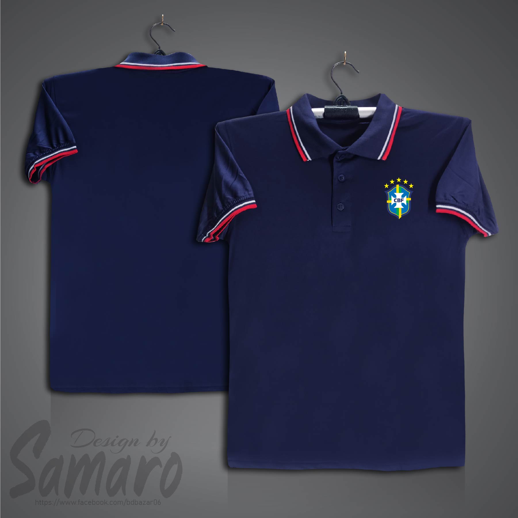 Picture of Brazil Short Sleeve Polo Football Jersey for Men - PP Micro Collar Polo Jersey - Brazil Jersey