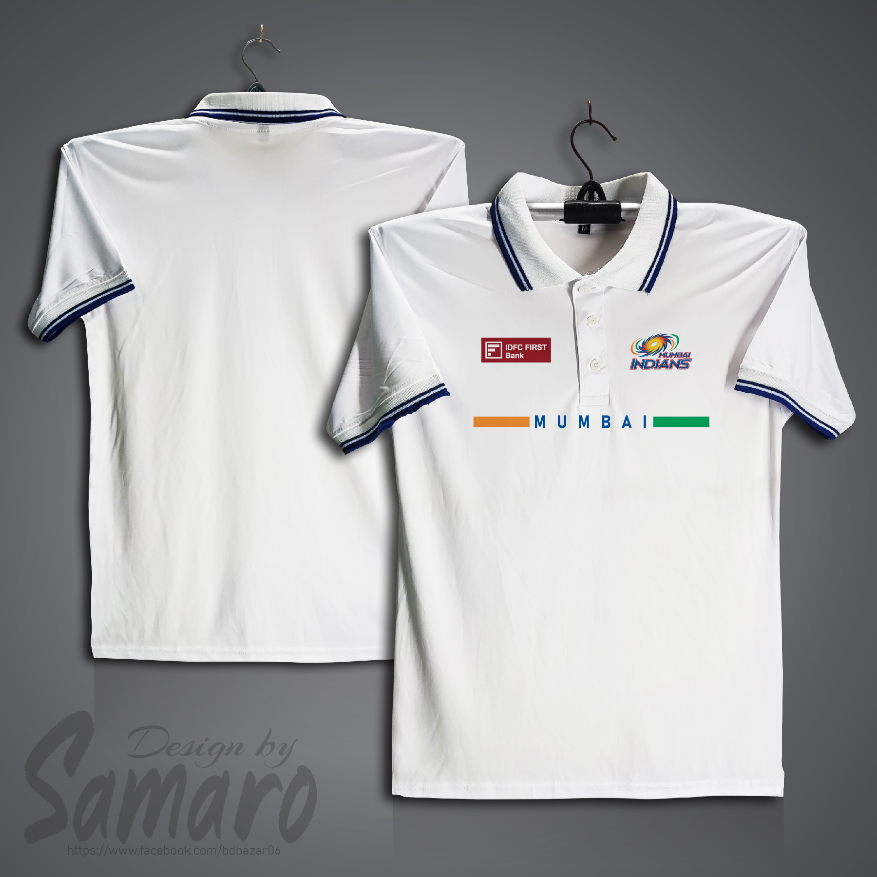 Picture of Mumbai Short Sleeve IPL Polo Cricket Jersey For Men - PP Micro IPL Polo Jersey