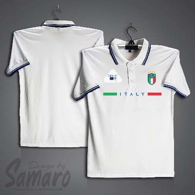 Picture of Italy Short Sleeve Polo Football Jersey For Men - PP Micro Collar Polo Jersey - Italy Jersey