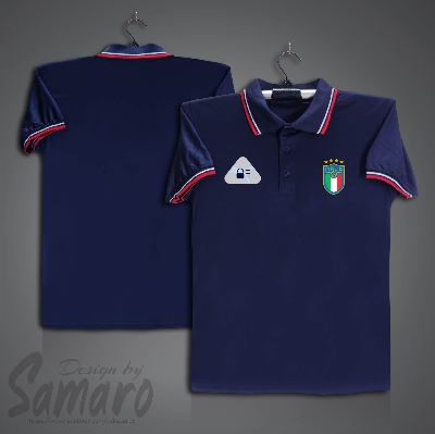 Picture of Italy Short Sleeve Polo Football Jersey For Men - PP Micro Collar Polo Jersey - Italy Jersey