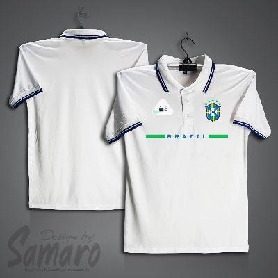 Picture of Brazil Short Sleeve Polo Football Jersey For Men - PP Micro Collar Polo Jersey - Brazil Jersey