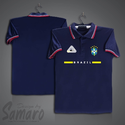 Picture of Brazil Short Sleeve Polo Football Jersey For Men - PP Micro Collar Polo Jersey - Brazil Jersey
