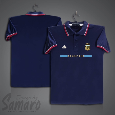 Picture of Argentina Short Sleeve Polo Football Jersey for Men - PP Micro Collar Polo Jersey - Argentina Jersey
