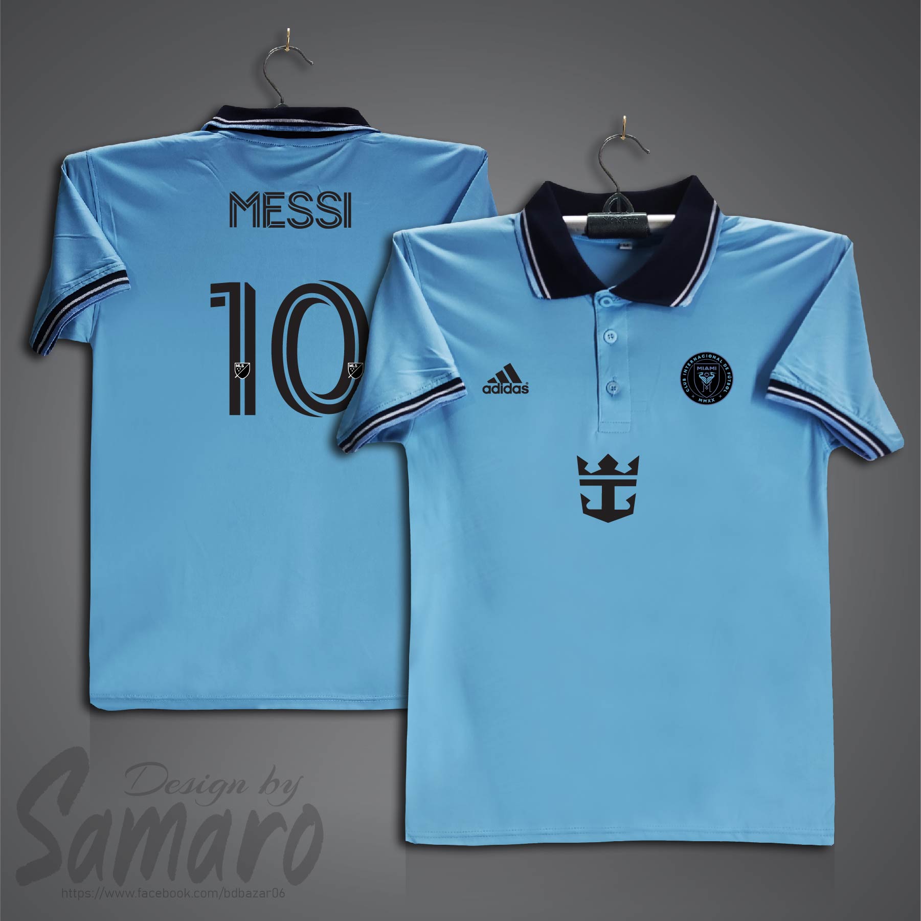 Picture of Inter Miami Short Sleeve Polo Football Jersey For Men - Messi 10 Polo Jersey - Inter Miami Jersey