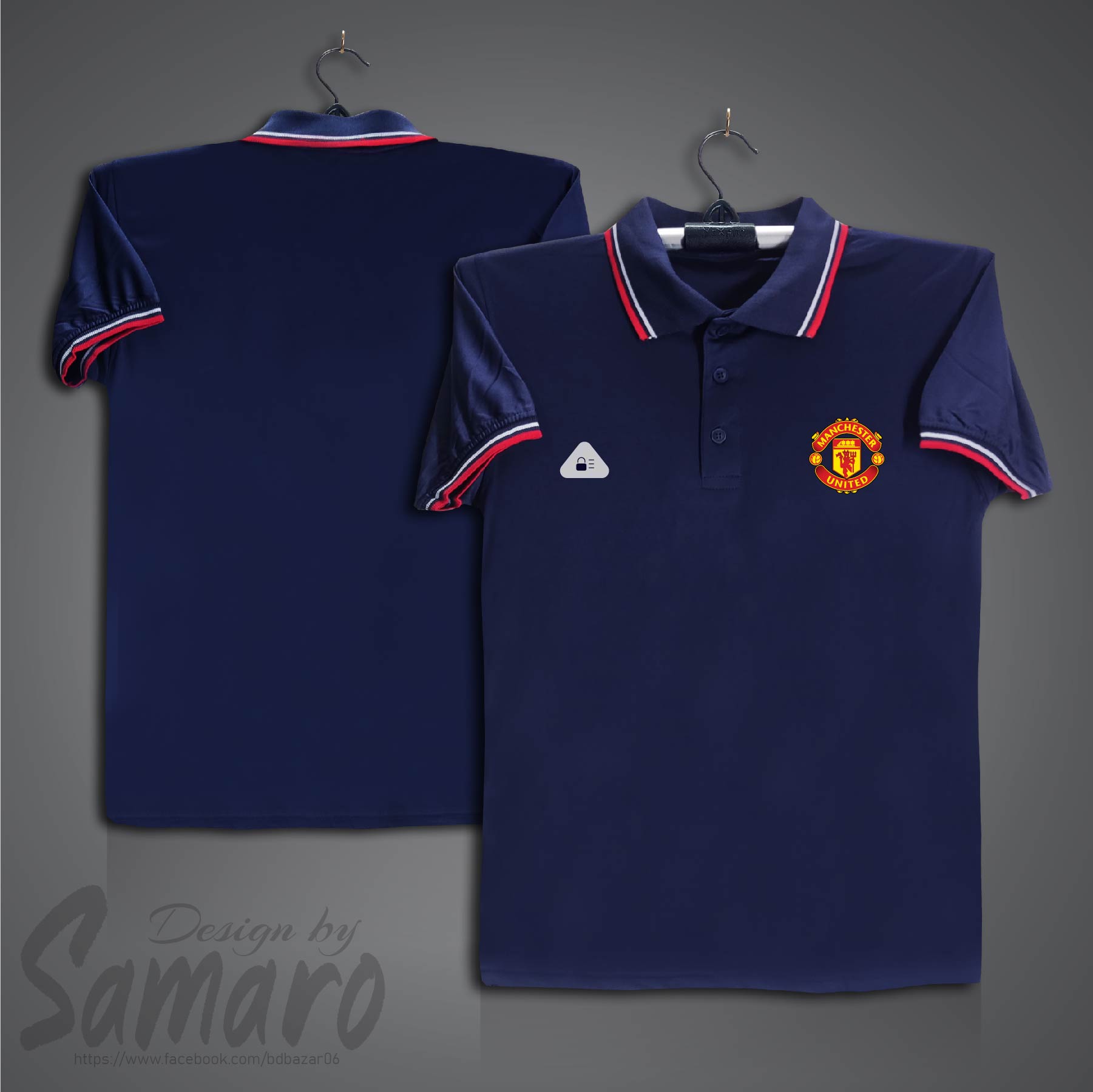 Picture of Man-u Short Sleeve Polo Football Jersey For Men - PP Micro Collar Polo Jersey - Man-n Jersey