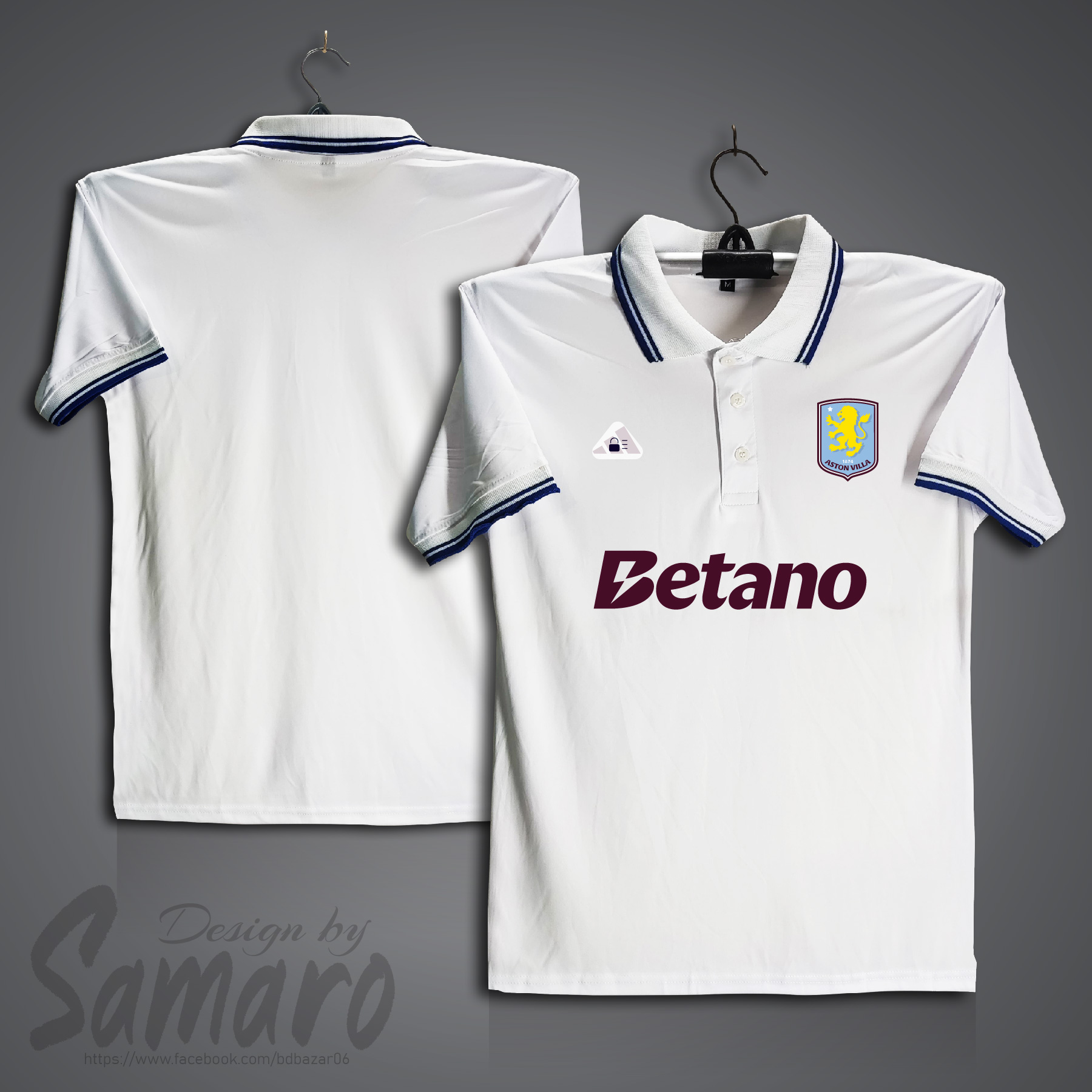 Picture of Aston Villa Short Sleeve Polo Football Jersey For Men - PP Micro t shirt - Aston Villa Jersey