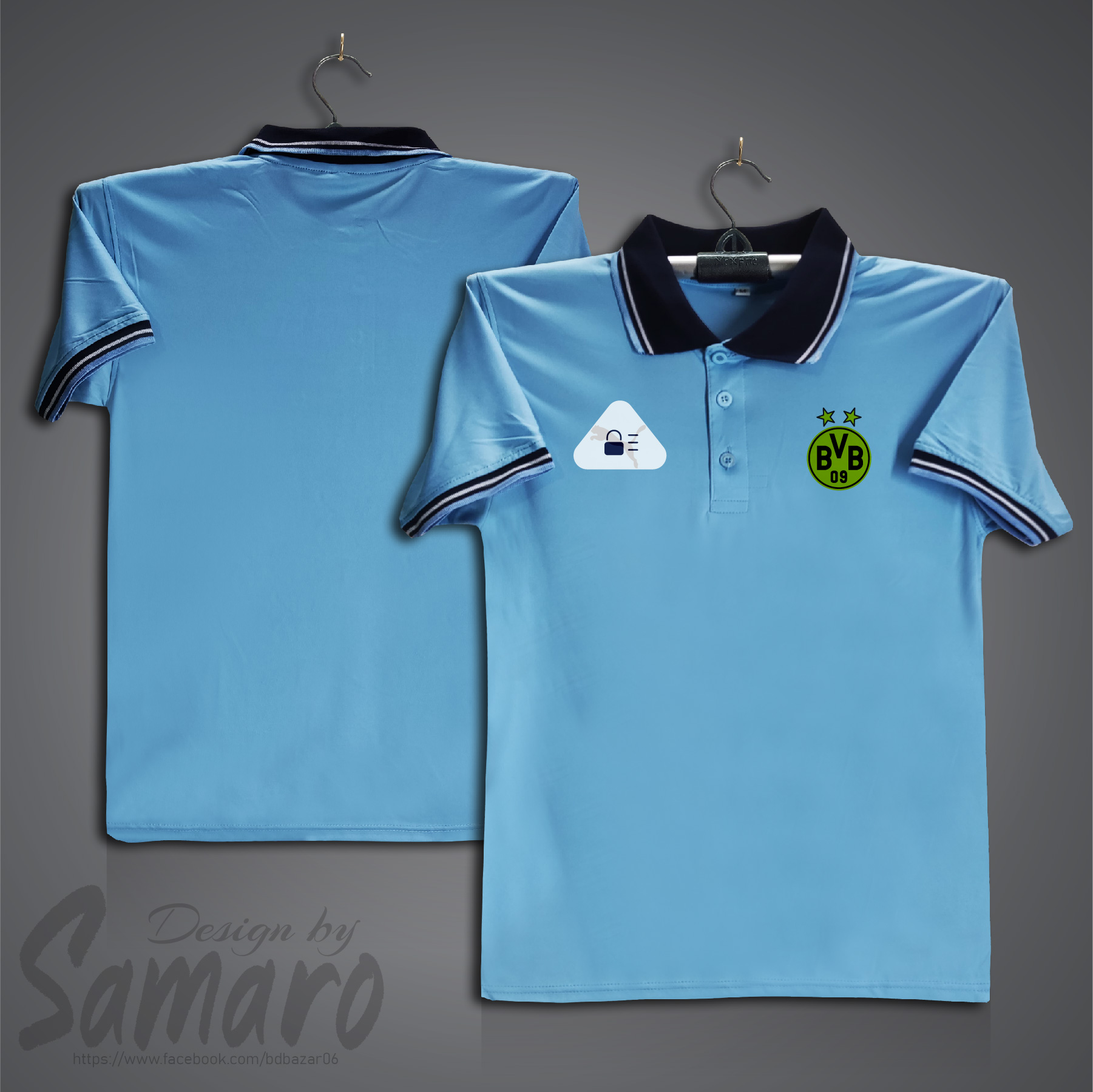 Picture of Borussia Dortmund Short Sleeve Polo Football Jersey For Men - PP Micro t shirt - Borussia Jersey