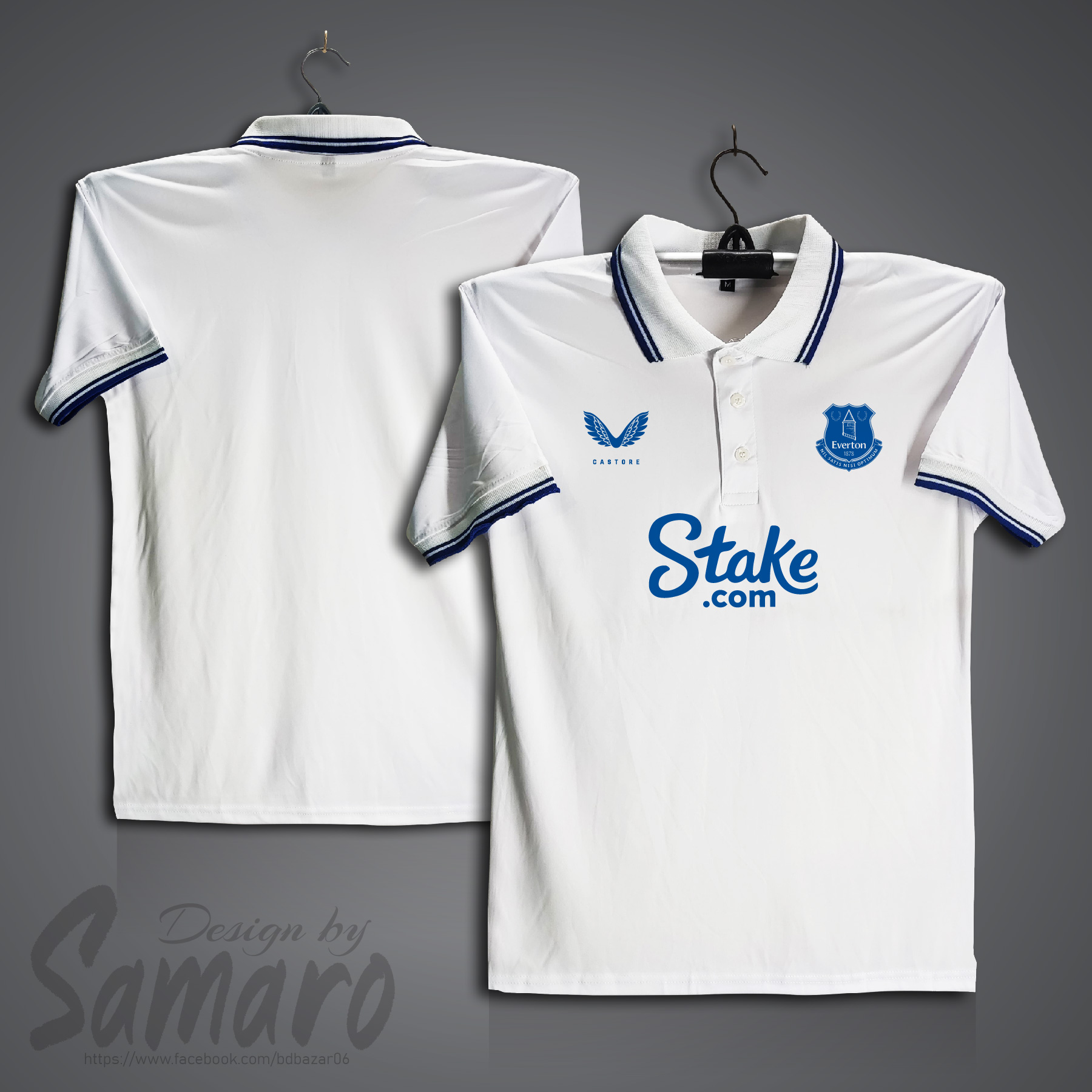 Picture of Everton Short Sleeve Polo Football Jersey For Men - PP Micro Polo t shirt - Everton Jersey
