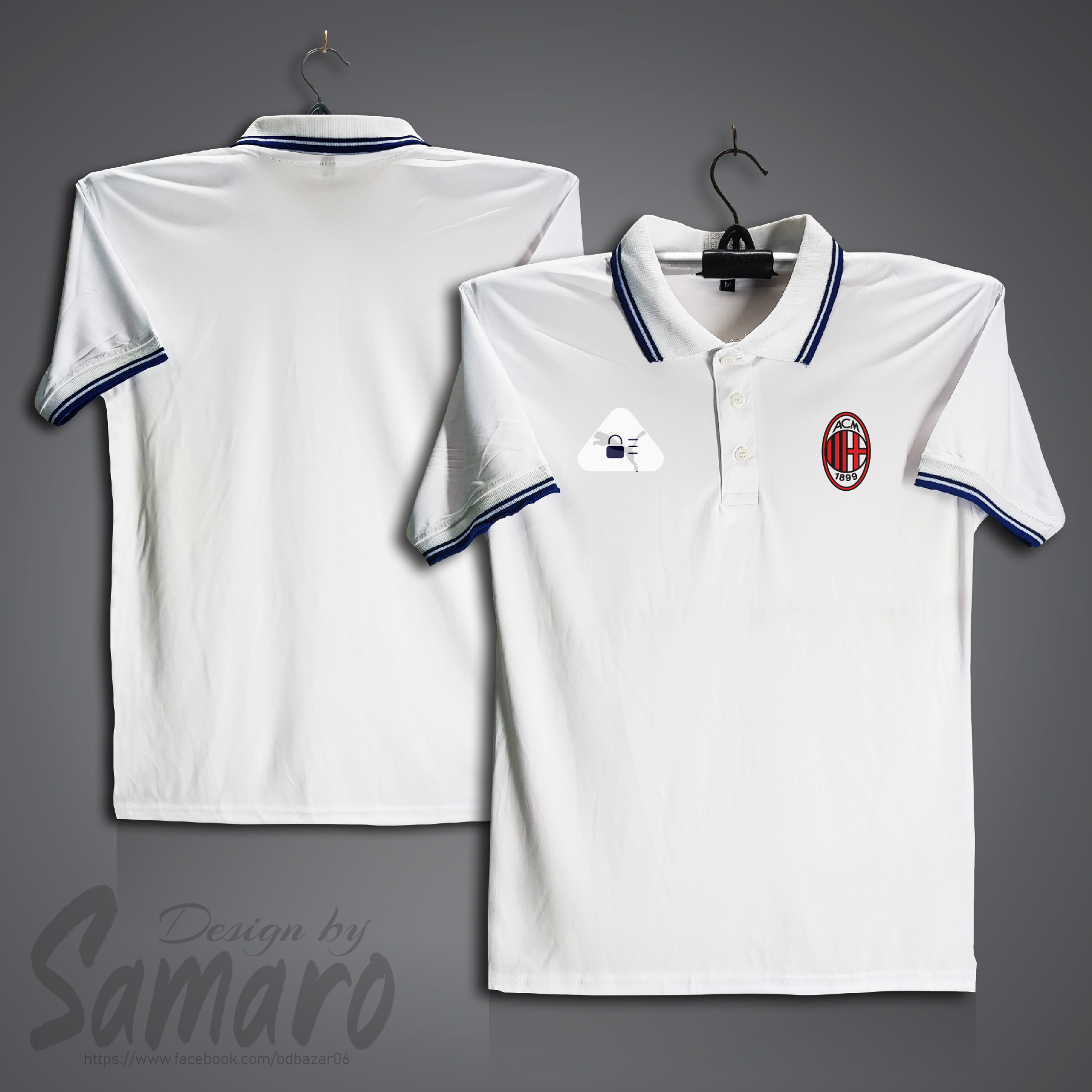 Picture of AC Milan Short Sleeve Polo Football Jersey For Men - PP Micro Polo t shirt - AC Milan Jersey
