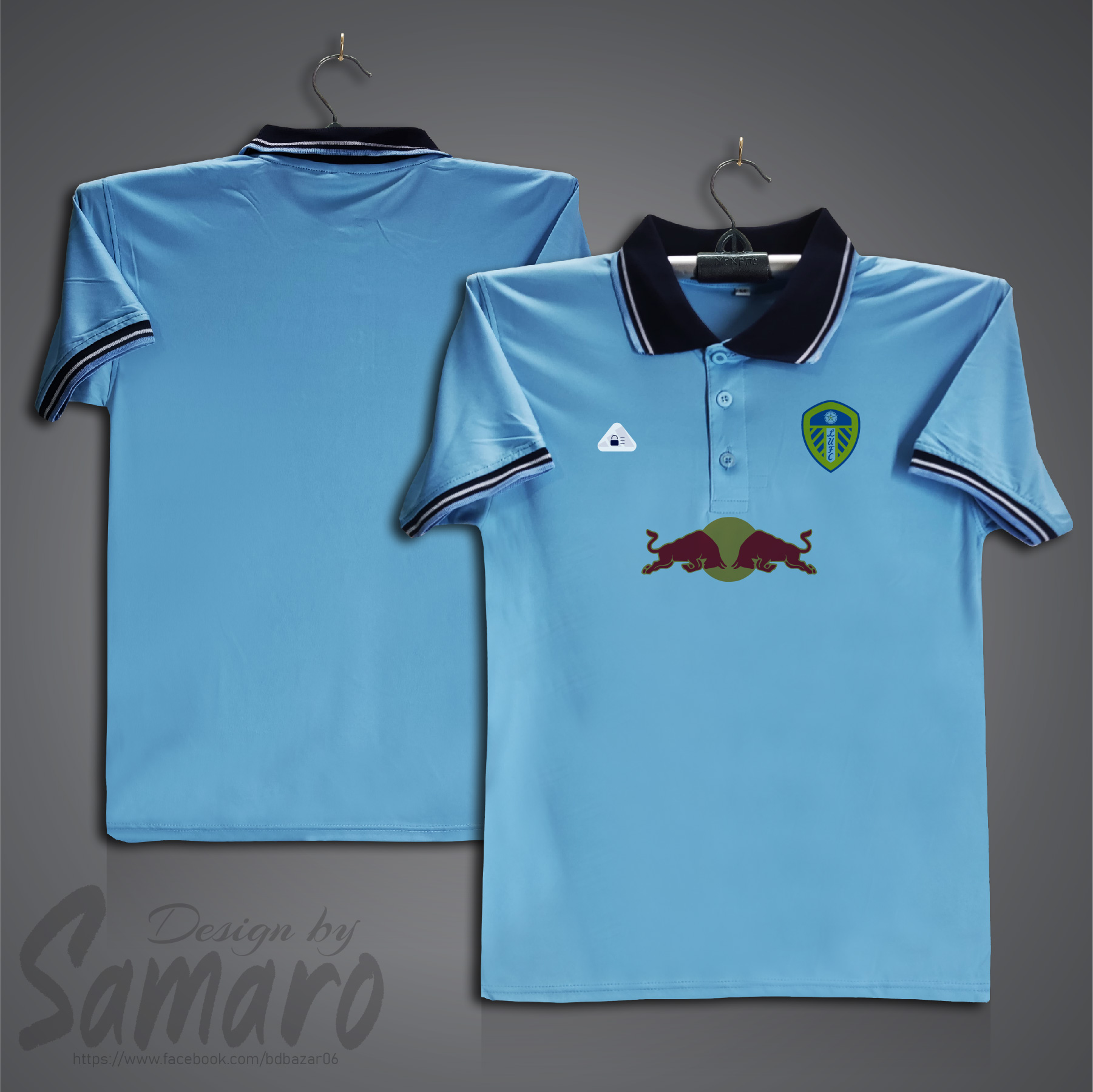 Picture of Leeds United Short Sleeve Polo Football Jersey For Men - PP Micro Polo t shirt - Leeds United Jersey