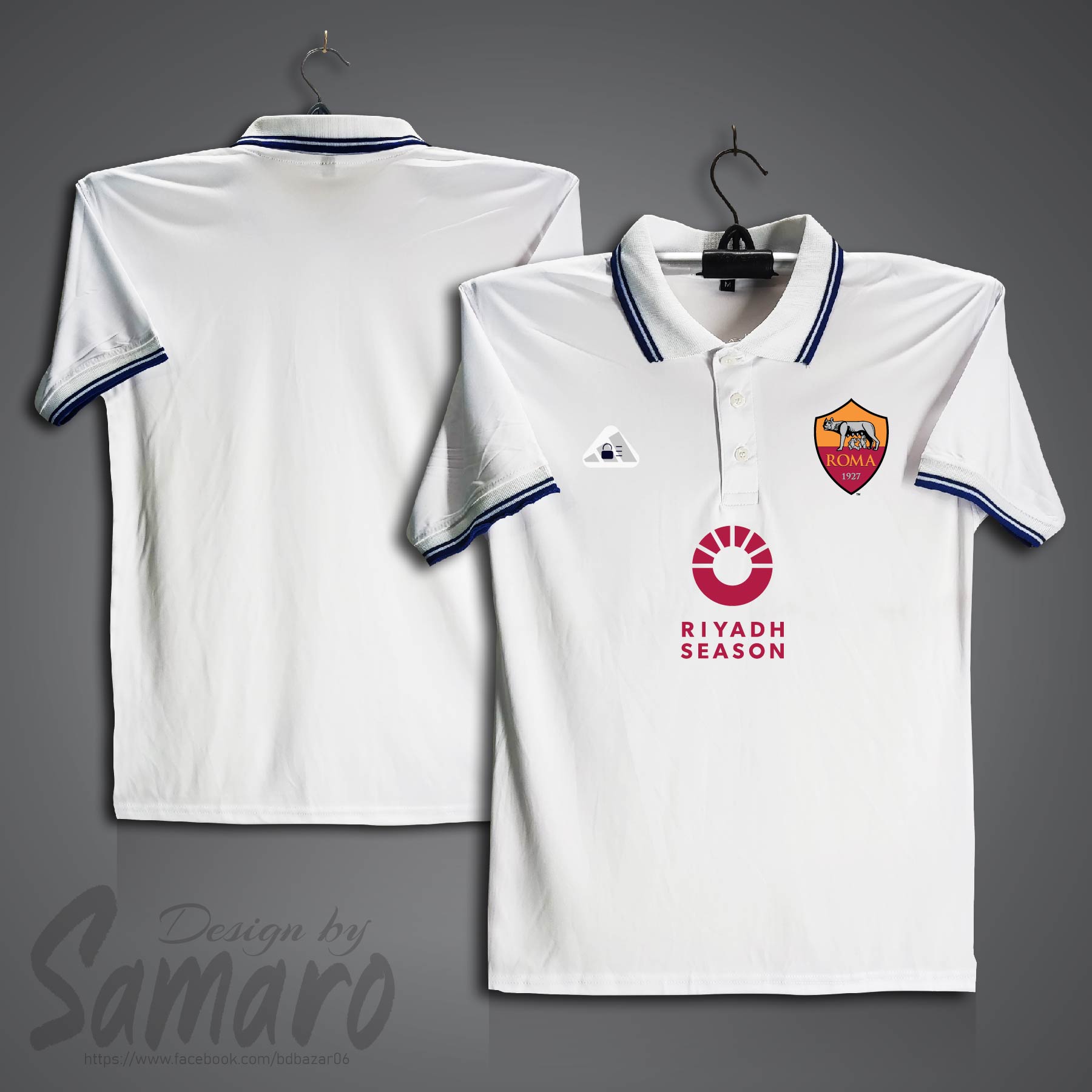 Picture of AS Roma Short Sleeve Polo Football Jersey For Men - PP Micro Collar Polo Jersey - Roma Jersey