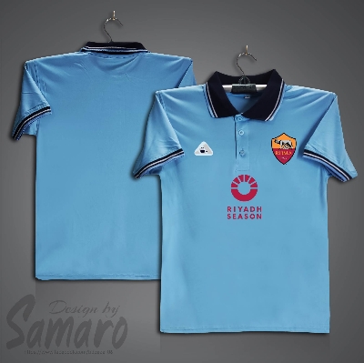 Picture of AS Roma Short Sleeve Polo Football Jersey For Men - PP Micro Collar Polo Jersey - Roma Jersey