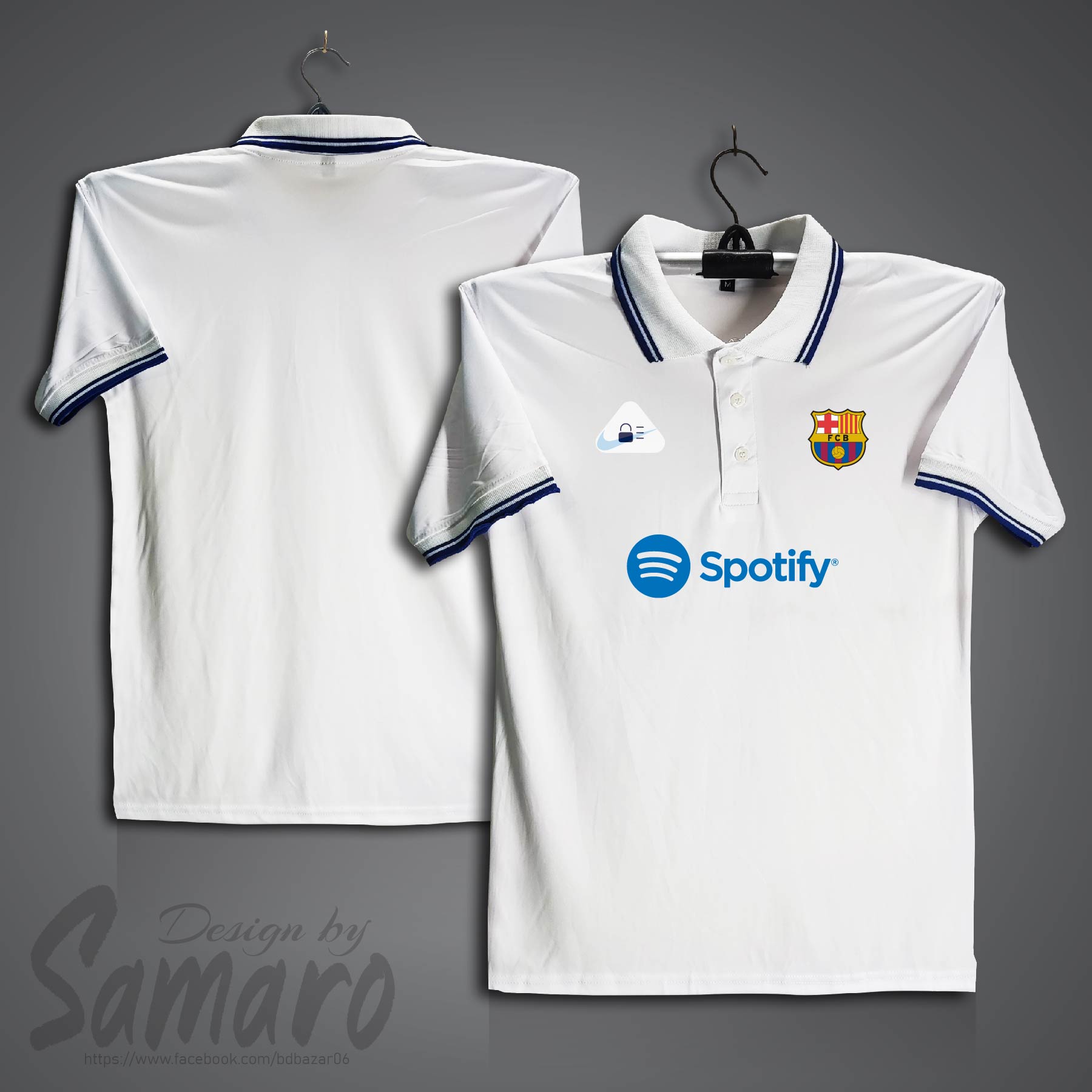 Picture of Barcelona Short Sleeve Polo Football Jersey For Men - PP Micro Collar Polo Jersey - Barcelona Jersey