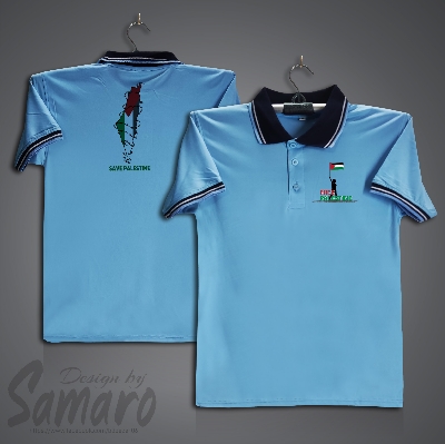 Picture of Free Palestine Short Sleeve Polo Jersey For Men - PP Micro Polo T Shirt For Men - Free Palestine Jersey