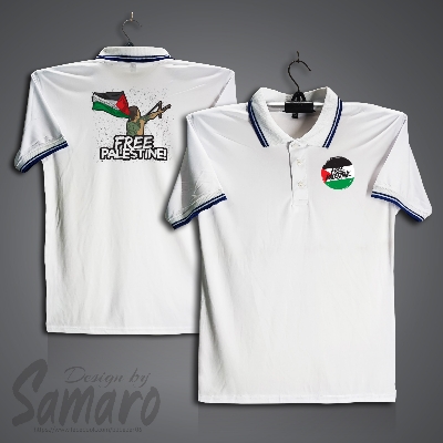 Picture of Free Palestine Short Sleeve Polo Jersey For Men - PP Micro Polo T Shirt For Men - Free Palestine Jersey