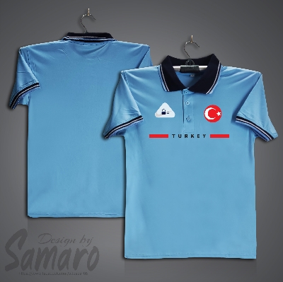 Picture of Turkey Short Sleeve Polo Football Jersey For Men - PP Micro Collar Polo Jersey - Turkey Jersey