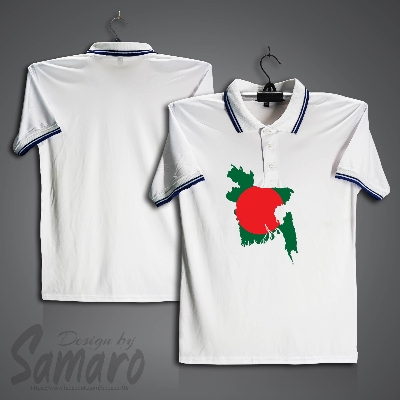 Picture of Bangladesh Flag Short Sleeve Polo Jersey For Men - PP Micro Collar Polo Jersey - Bangladesh Flag Jersey